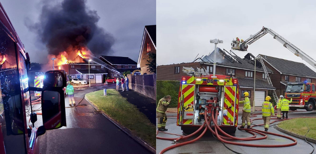Lightning fires destroy homes in the UK