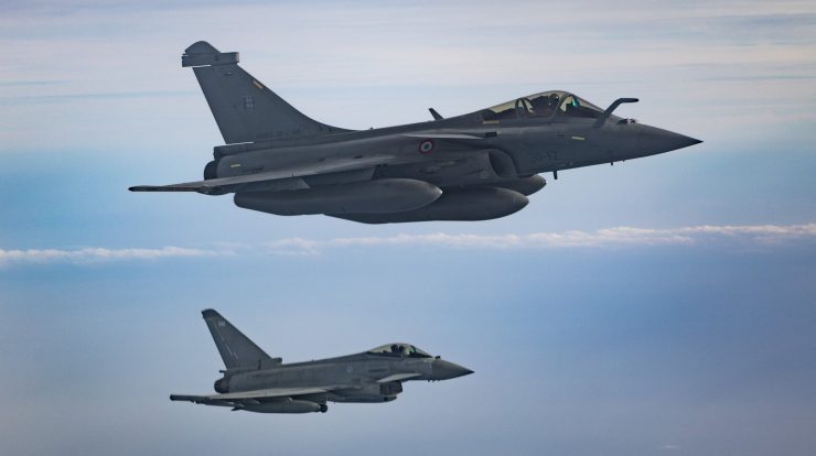 British and French fighters conduct airstrikes in the eastern Mediterranean