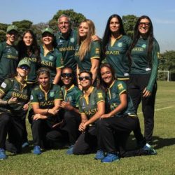 The Brazilian men's and women's cricket team plays a test match in Sao Paulo