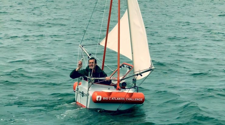 A man wants to cross the Atlantic in an armchair-sized boat to break a record