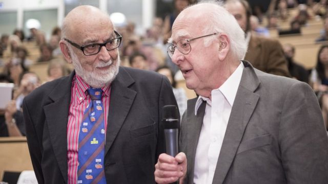 Peter Higgs (right) shared the Nobel Prize with Belgian physicist François Englert (left)