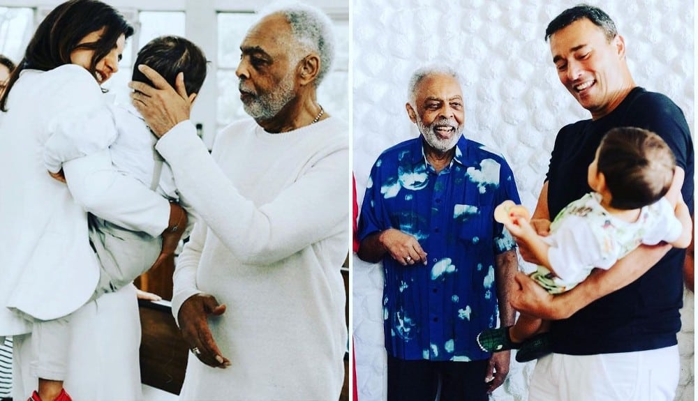 Gilberto Gil appears with Andrea Saadi's twins