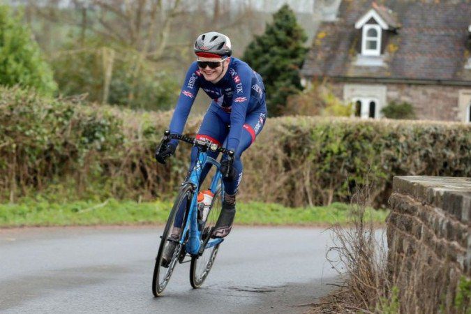 Cyclist Emily Bridges competing in the UK in 2018, when he was still known as Zach Bridges - (Credit: Getty Images)