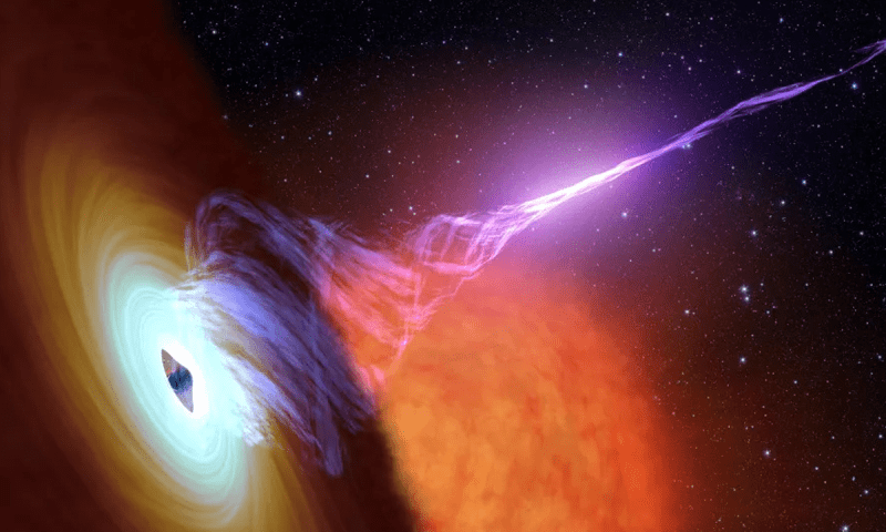 A million-light-year-old jet emitted from a black hole detected in a nearby galaxy