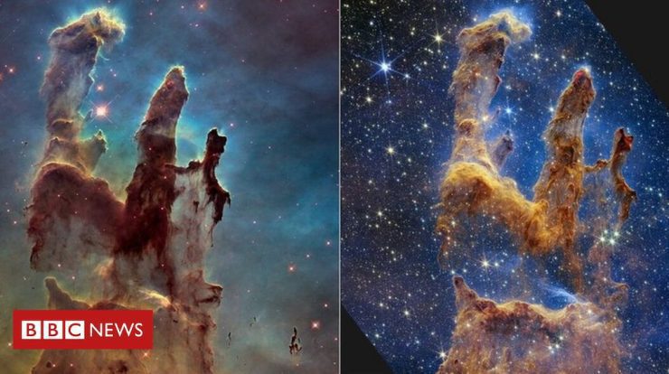 James Webb Telescope: Stunning Images of the "Pillars of Creation"