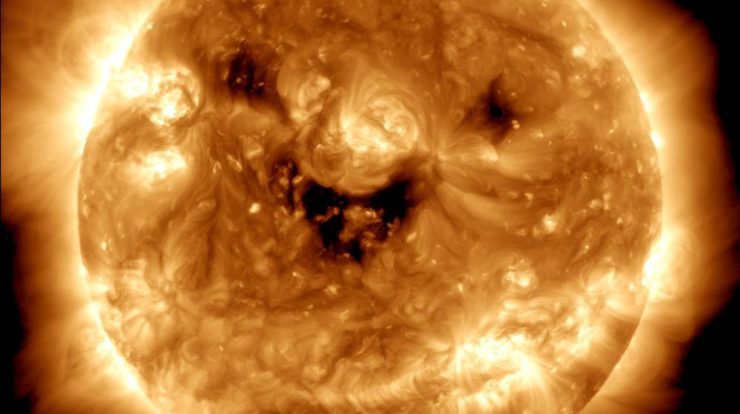 NASA takes a stunning photo of the "smiling" sun;  look at the picture