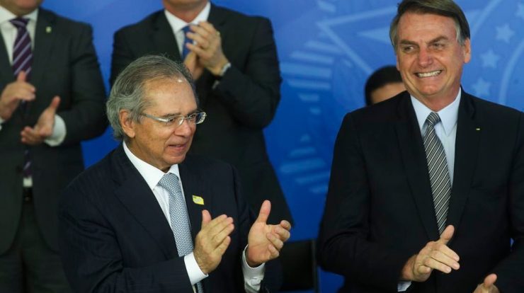 O  ministro da economia, Paulo Guedes e o  presidente da República, Jair Bolsonaro