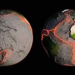 The video shows billions of years of moving tectonic plates