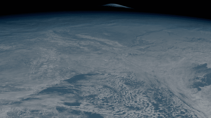 The moon appears "flat" in the image taken by a Japanese satellite