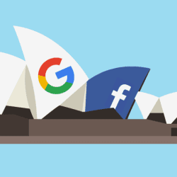 logos do google e Facebook em ilustração